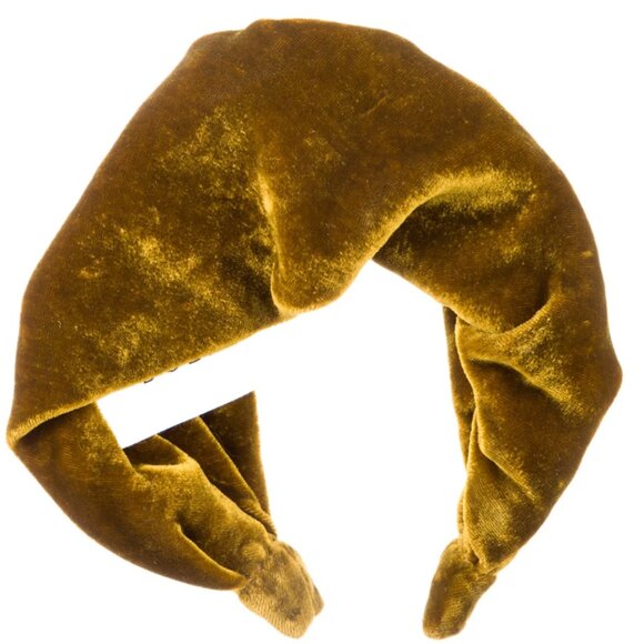 NWoT DÔEN Velvet Headband - golden willow mustard antique brass bronze -One Size - Picture 4 of 10